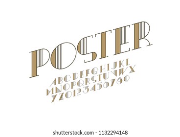 Vector of stylized modern font and alphabet