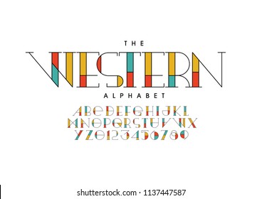 Vector of stylized modern font and alphabet Vector of stylized modern font and alphabet