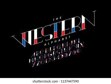 Vector of stylized modern font and alphabet