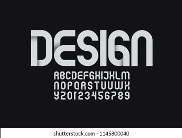 Vector of stylized modern font and alphabet