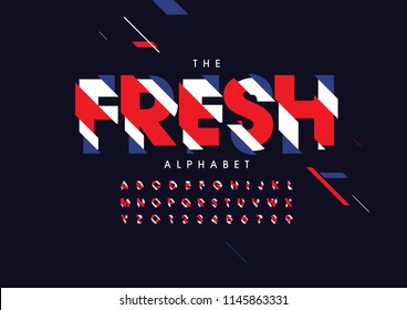 Vector of stylized modern font and alphabet