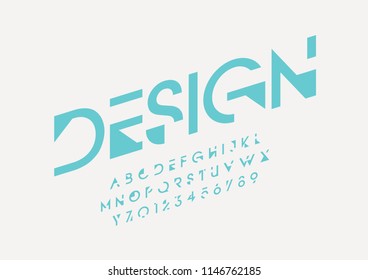 Vector of stylized modern font and alphabet