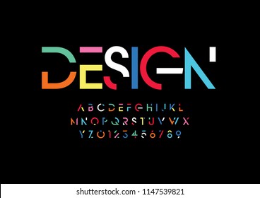 Vector Of Stylized Modern Font And Alphabet