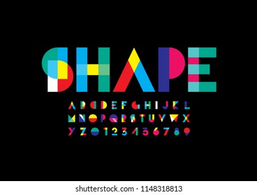 Vector of stylized modern font and alphabet