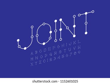 Vector of stylized modern font and alphabet