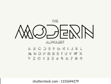 Vector Of Stylized Modern Font And Alphabet