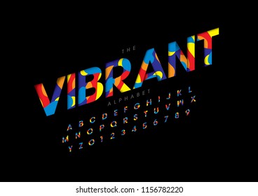 Vector of stylized modern font and alphabet