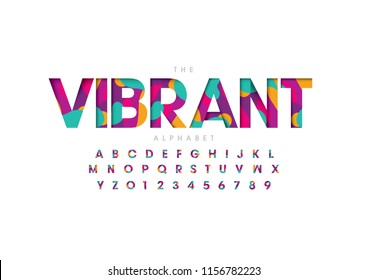 Vector of stylized modern font and alphabet