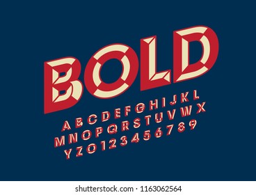 Vector of stylized modern font and alphabet