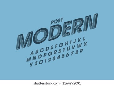 Vector de letra y alfabeto modernos estilizados