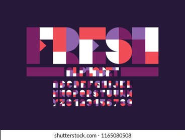 Vector of stylized modern font and alphabet