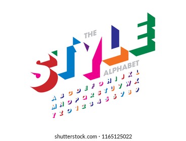 Vector of stylized modern font and alphabet