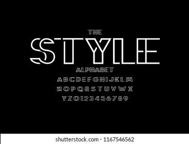 Vector of stylized modern font and alphabet Vector of stylized modern font and alphabet
