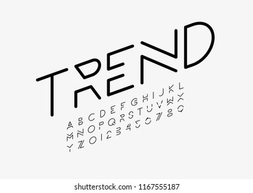 Vector de letra y alfabeto modernos estilizados