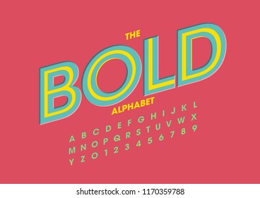 Vector of stylized modern font and alphabet