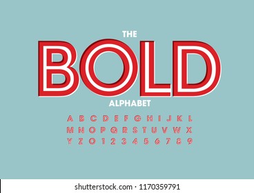 Vector of stylized modern font and alphabet