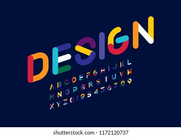 Vector de letra y alfabeto modernos estilizados