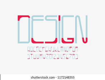 Vector of stylized modern font and alphabet