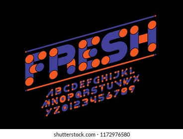 Vector of stylized modern font and alphabet