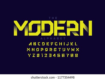 Vector of stylized modern font and alphabet