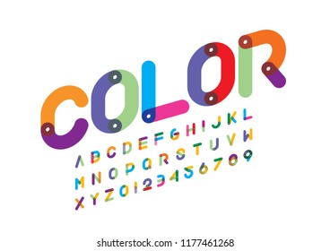 Vector of stylized modern font and alphabet