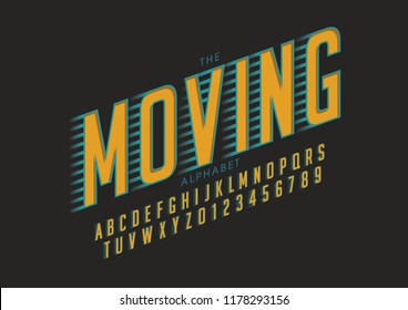 Vector of stylized modern font and alphabet