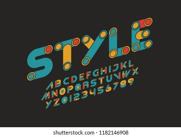 Vector de letra y alfabeto modernos estilizados