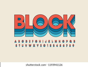 Vector of stylized modern font and alphabet