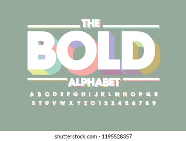 Vector of stylized modern font and alphabet
