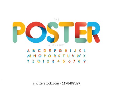 Vector of stylized modern font and alphabet