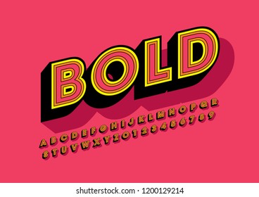 Vector of stylized modern font and alphabet
