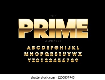 Vector of stylized modern font and alphabet