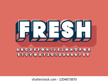 Vector of stylized modern font and alphabet
