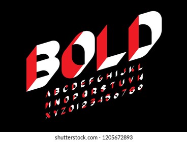 Vector of stylized modern font and alphabet