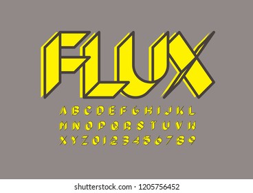 Vector of stylized modern font and alphabet