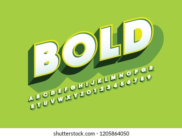 Vector of stylized modern font and alphabet