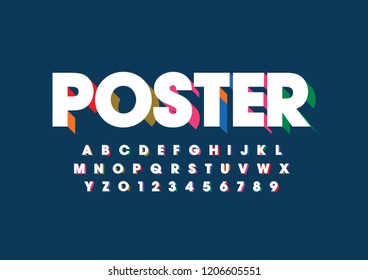 Vector of stylized modern font and alphabet