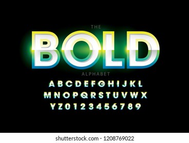 Vector of stylized modern font and alphabet