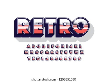 Vector of stylized modern font and alphabet