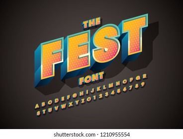 Vector of stylized modern font and alphabet