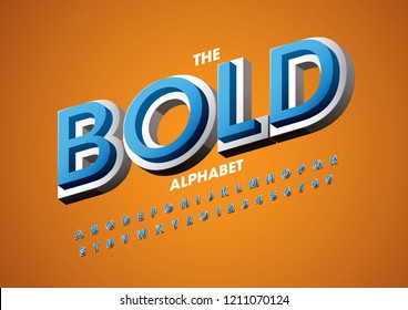 Vector of stylized modern font and alphabet