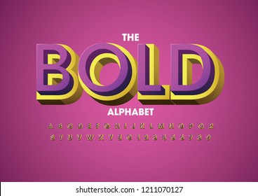 Vector of stylized modern font and alphabet