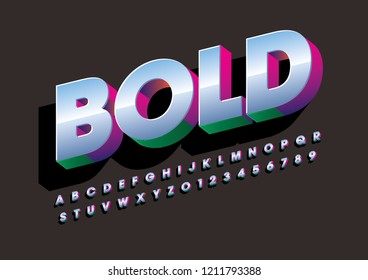 Vector of stylized modern font and alphabet