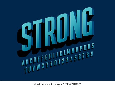 Vector of stylized modern font and alphabet