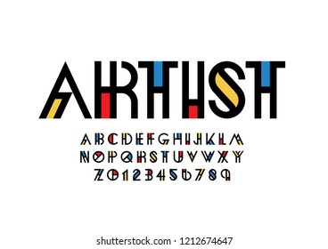 Vektorgrafik von stilisierten modernen Schriften und Alphabeten