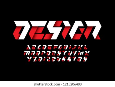 Vector of stylized modern font and alphabet