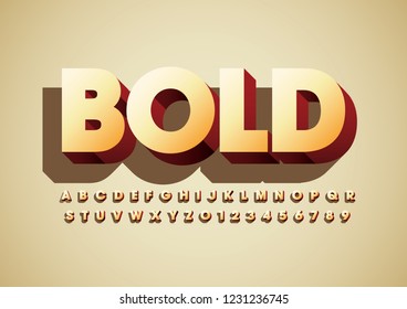 Vector of stylized modern font and alphabet