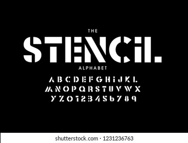 Vector of stylized modern font and alphabet