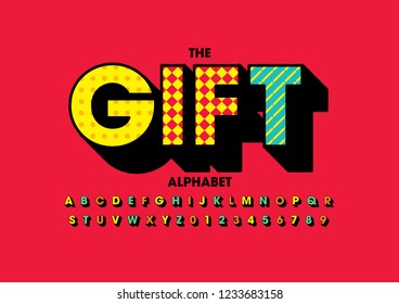 Vector of stylized modern font and alphabet