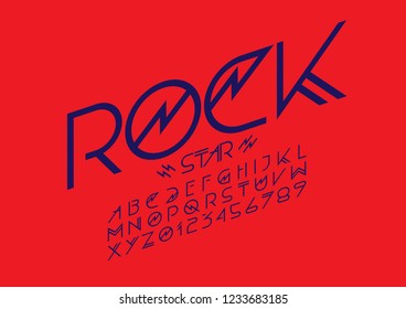 Vector of stylized modern font and alphabet